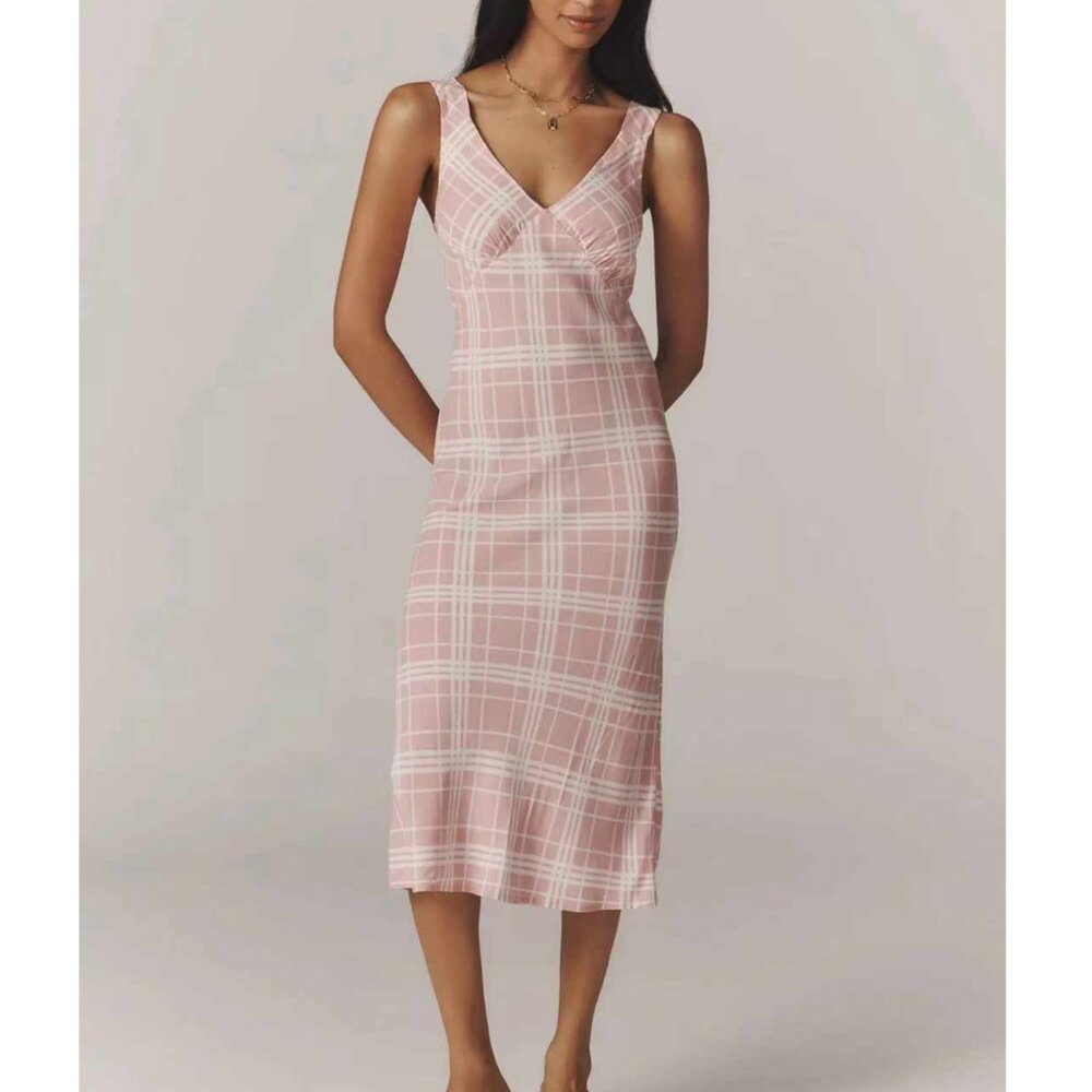 ✨ SALE✨ Reformation Beauden Midi Dress Rosa Plaid French Party Beach Causal